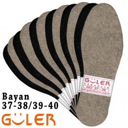 Güler Halı Taban 37-38/39-40 Siyah/Kahve 12 Çift