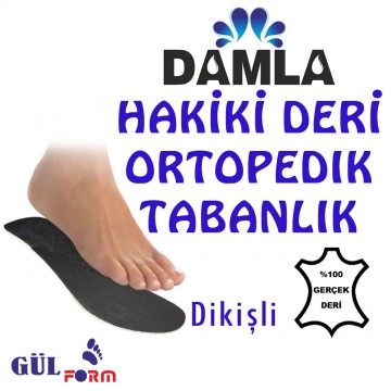 Damla Ortopedik Hakiki Deri Tabanlık - Dikişli