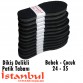 Dikiş Delikli Örme Patik Tabanı Bebe / Çocuk 12 Çift - Siyah