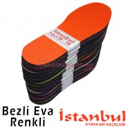 İstanbul Taban Bezli Eva - Renkli (12 Çift / Düzine)