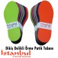 Dikiş Delikli Örme Patik Tabanı - 12 Çift - Renkli