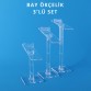 Bay Ökçelik 3' lü Set (Kutulu) - Şeffaf