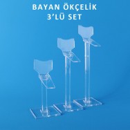 Bayan Ökçelik 3' lü Set (Kutulu) - Şeffaf