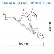 Kanala Geçme Dönerli Raf - Şeffaf