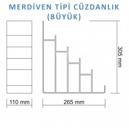 Merdiven Tipi Cüzdanlık - Büyük