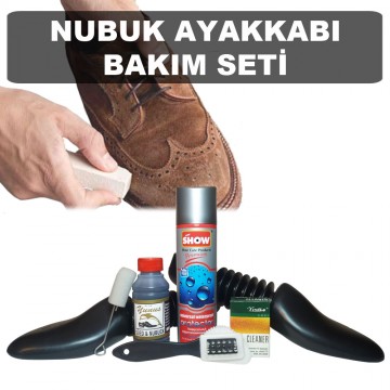 Nubuk Ayakkabı Bakım Seti - 5 Parça (Altın Yunus)