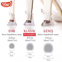 Step Plastik Topuk Koruyucu - 3'lü Set (S - M - L)