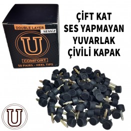 Topuk Lastiği - Yuvarlak Çivili Kapak - Çift Kat/Sessiz